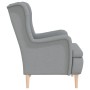 Sillón con patas de madera caucho maciza y tela gris claro de vidaXL, Sillones - Ref: Foro24-329384, Precio: 243,86 €, Descue...