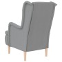 Armchair with solid rubber wood legs and light gray fabric by vidaXL, Armchairs - Ref: Foro24-329384, Price: 243,99 €, Discou...