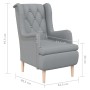 Armchair with solid rubber wood legs and light gray fabric by vidaXL, Armchairs - Ref: Foro24-329384, Price: 243,99 €, Discou...