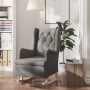 Sillón con patas mecedoras madera maciza caucho tela gris claro de vidaXL, Sillones - Ref: Foro24-329405, Precio: 226,09 €, D...