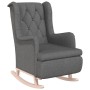 Sillón con patas mecedoras madera maciza caucho tela gris claro de vidaXL, Sillones - Ref: Foro24-329405, Precio: 226,09 €, D...