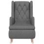 Sillón con patas mecedoras madera maciza caucho tela gris claro de vidaXL, Sillones - Ref: Foro24-329405, Precio: 226,09 €, D...