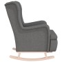 Sillón con patas mecedoras madera maciza caucho tela gris claro de vidaXL, Sillones - Ref: Foro24-329405, Precio: 226,09 €, D...