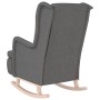 Sillón con patas mecedoras madera maciza caucho tela gris claro de vidaXL, Sillones - Ref: Foro24-329405, Precio: 226,09 €, D...