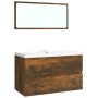 Smoked oak plywood bathroom furniture set by vidaXL, Bathroom furniture - Ref: Foro24-3120348, Price: 211,25 €, Discount: %