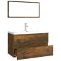 Smoked oak plywood bathroom furniture set by vidaXL, Bathroom furniture - Ref: Foro24-3120348, Price: 211,25 €, Discount: %