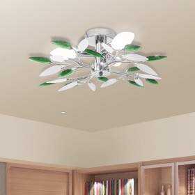 Ceiling lamp with white and purple leaf glass arms by vidaXL, ceiling lights - Ref: Foro24-240982, Price: 40,70 €, Discount: %