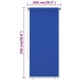 Blue HDPE garden roller blind 100x230 cm by vidaXL, Blinds and blinds - Ref: Foro24-312850, Price: 34,68 €, Discount: %