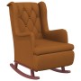 Armchair with rocking legs in brown velvet rubber wood by vidaXL, Armchairs - Ref: Foro24-329403, Price: 222,54 €, Discount: %