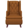 Armchair with rocking legs in brown velvet rubber wood by vidaXL, Armchairs - Ref: Foro24-329403, Price: 222,54 €, Discount: %