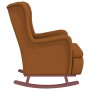 Armchair with rocking legs in brown velvet rubber wood by vidaXL, Armchairs - Ref: Foro24-329403, Price: 222,54 €, Discount: %