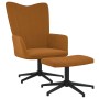 Silla de relajación con reposapiés terciopelo marrón de vidaXL, Sillones - Ref: Foro24-327718, Precio: 113,17 €, Descuento: %