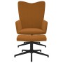 Brown velvet relaxation chair with footrest by vidaXL, Armchairs - Ref: Foro24-327718, Price: 88,99 €, Discount: %