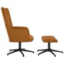 Brown velvet relaxation chair with footrest by vidaXL, Armchairs - Ref: Foro24-327718, Price: 88,99 €, Discount: %