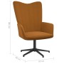 Brown velvet relaxation chair with footrest by vidaXL, Armchairs - Ref: Foro24-327718, Price: 88,99 €, Discount: %