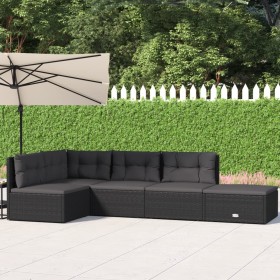 5-teiliges Gartenmöbel-Set und schwarze synthetische Rattankissen von vidaXL, Gartensets - Ref: Foro24-319595, Preis: 390,99 ...