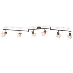 Ceiling lamp with 6 E14 black and copper bulbs by vidaXL, ceiling lights - Ref: Foro24-244392, Price: 89,99 €, Discount: %