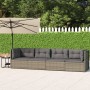 4-teiliges Gartenmöbel-Set und graue synthetische Rattankissen von vidaXL, Gartensets - Ref: Foro24-319611, Preis: 356,99 €, ...