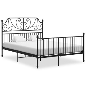 Black metal bed frame 140x200 cm by vidaXL, Beds and slatted bases - Ref: Foro24-324850, Price: 186,45 €, Discount: %