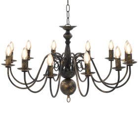 Antique black chandelier 12 E14 bulbs by vidaXL, chandeliers - Ref: Foro24-281621, Price: 118,18 €, Discount: %