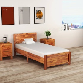 Estructura de cama de madera maciza de acacia 90x200 cm de vidaXL, Camas y somieres - Ref: Foro24-288315, Precio: 164,99 €, D...