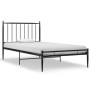 Black metal bed frame 90x200 cm by vidaXL, Beds and slatted bases - Ref: Foro24-325009, Price: 103,27 €, Discount: %