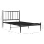 Black metal bed frame 90x200 cm by vidaXL, Beds and slatted bases - Ref: Foro24-325009, Price: 103,27 €, Discount: %