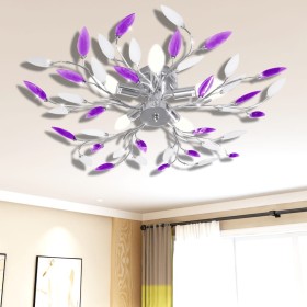 Ceiling lamp with glass leaf-shaped arms, 5 E14 light bulbs. by vidaXL, ceiling lights - Ref: Foro24-241477, Price: 45,25 €, ...