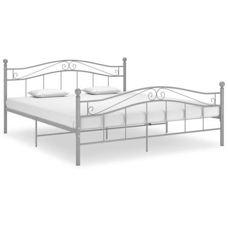 Estructura de cama de metal gris 140x200 cm de vidaXL, Camas y somieres - Ref: Foro24-324999, Precio: 119,16 €, Descuento: %