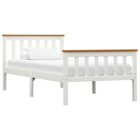 Solid white pine wood bed frame 90x200 cm by vidaXL, Beds and slatted bases - Ref: Foro24-283244, Price: 156,07 €, Discount: %