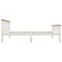 Estructura de cama de madera maciza de pino blanca 90x200 cm de vidaXL, Camas y somieres - Ref: Foro24-283244, Precio: 156,07...