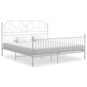 White metal bed frame 180x200 cm by vidaXL, Beds and slatted bases - Ref: Foro24-324857, Price: 184,91 €, Discount: %