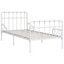 Bed frame with white metal slatted base 90x200 cm by vidaXL, Beds and slatted bases - Ref: Foro24-284601, Price: 92,75 €, Dis...