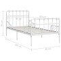 Bed frame with white metal slatted base 90x200 cm by vidaXL, Beds and slatted bases - Ref: Foro24-284601, Price: 92,75 €, Dis...