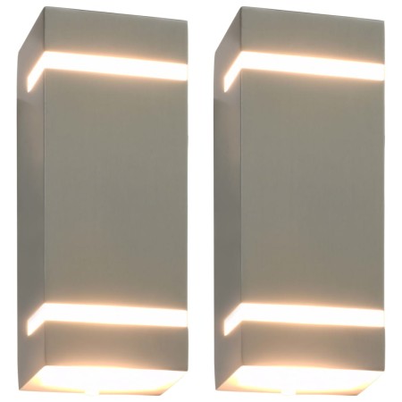 Outdoor wall lamps 2 pcs 35 W silver semicircular by vidaXL, Outdoor lighting - Ref: Foro24-45651, Price: 40,73 €, Discount: %