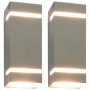 Lámparas de pared de exterior 2 uds 35 W plateado semicircular de vidaXL, Iluminación de exterior - Ref: Foro24-45651, Precio...