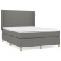 Cama box spring con colchón tela gris oscuro 140x200 cm de vidaXL, Camas y somieres - Ref: Foro24-3128366, Precio: 522,96 €, ...