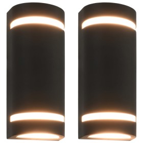 Lámparas de pared de exterior 2 uds 35 W negro semicircular de vidaXL, Iluminación de exterior - Ref: Foro24-45649, Precio: 4...