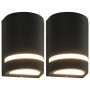 Lámparas de pared de exterior 2 uds 35 W negro semicircular de vidaXL, Iluminación de exterior - Ref: Foro24-45648, Precio: 3...