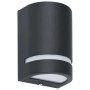 Lámparas de pared de exterior 2 uds 35 W negro semicircular de vidaXL, Iluminación de exterior - Ref: Foro24-45648, Precio: 3...