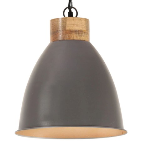 Lámpara colgante industrial hierro gris y madera 35 cm E27 de vidaXL, Lámparas - Ref: Foro24-320887, Precio: 55,82 €, Descuen...