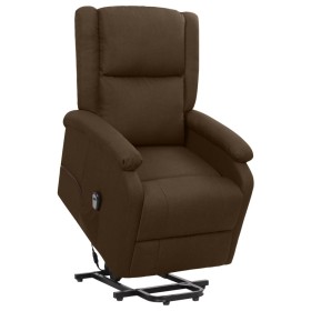 Sillón elevable tela marrón oscuro de vidaXL, Sillones - Ref: Foro24-329704, Precio: 381,99 €, Descuento: %