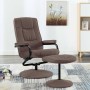 Sillón reclinable con reposapiés tela marrón de vidaXL, Sillones - Ref: Foro24-249313, Precio: 165,56 €, Descuento: %