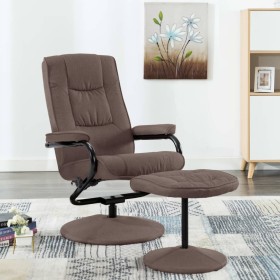 Sillón reclinable con reposapiés tela marrón de vidaXL, Sillones - Ref: Foro24-249313, Precio: 165,99 €, Descuento: %