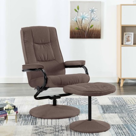 Sillón reclinable con reposapiés tela marrón de vidaXL, Sillones - Ref: Foro24-249313, Precio: 165,56 €, Descuento: %