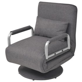 Silla giratoria y sofá cama tela gris oscuro de vidaXL, Sillones - Ref: Foro24-244667, Precio: 273,99 €, Descuento: %