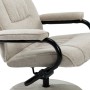 Sillón reclinable con reposapiés de tela color crema de vidaXL, Sillones - Ref: Foro24-249310, Precio: 181,69 €, Descuento: %