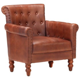 Dark Brown Genuine Goat Leather Armchair by vidaXL, Armchairs - Ref: Foro24-288287, Price: 325,99 €, Discount: %