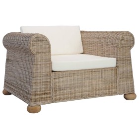 Armchair with natural rattan cushions by vidaXL, Armchairs - Ref: Foro24-283072, Price: 296,99 €, Discount: %