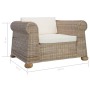 Sillón con cojines ratán natural de vidaXL, Sillones - Ref: Foro24-283072, Precio: 369,15 €, Descuento: %